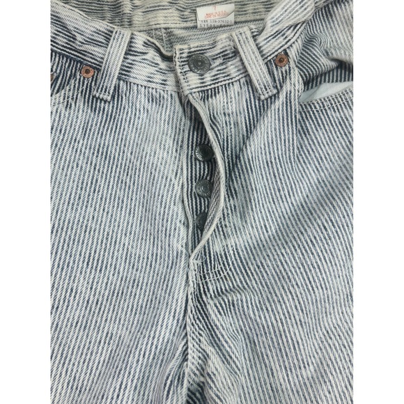 Vintage Levi's 501 High Waisted Button Fly‎ Striped Denim Jeans Size 7 USA Made - Picture 3 of 8